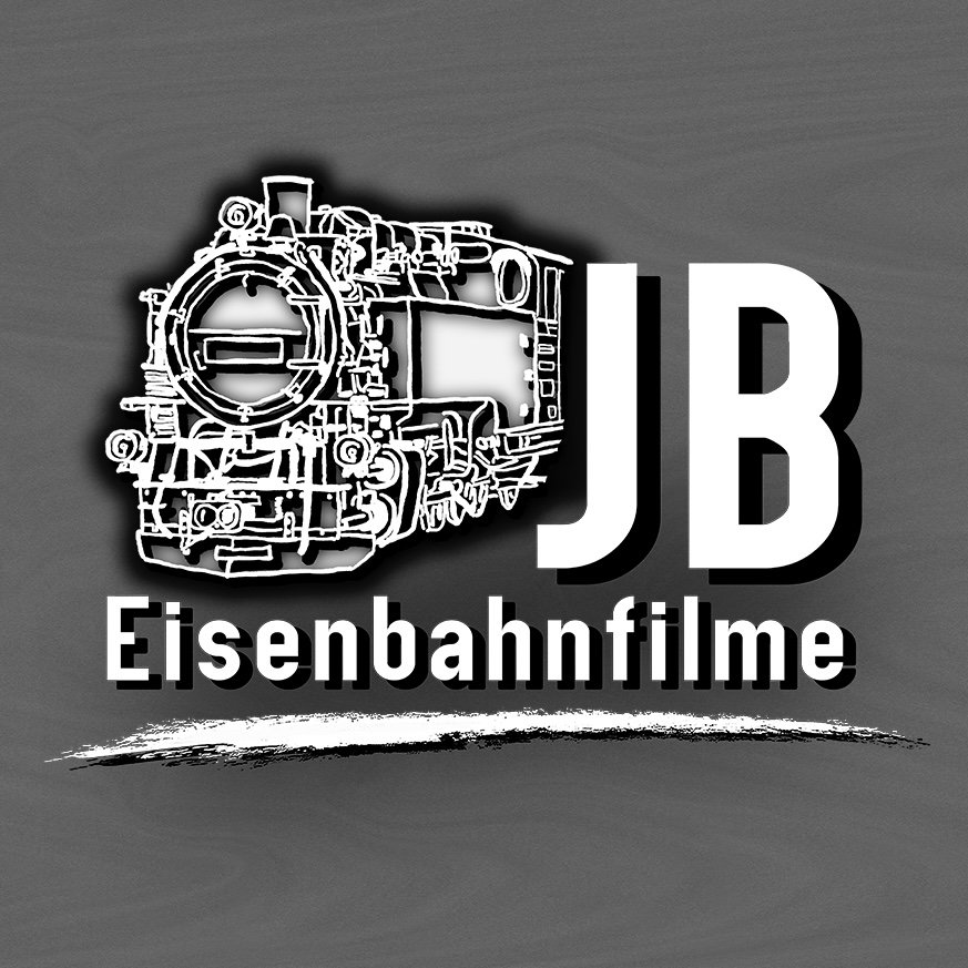 Eine Dampflokomotive und rechts daneben die Initialen JB, darunter steht Eisenbahnfilme