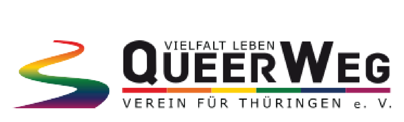 Logo Grafik von Vielfalt Leben – QueerWeg – Verien für Thüringen e.V. mit Weg in Regenbogenfarben